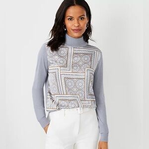 Ann Taylor Mosaic Mixed Media Sweater